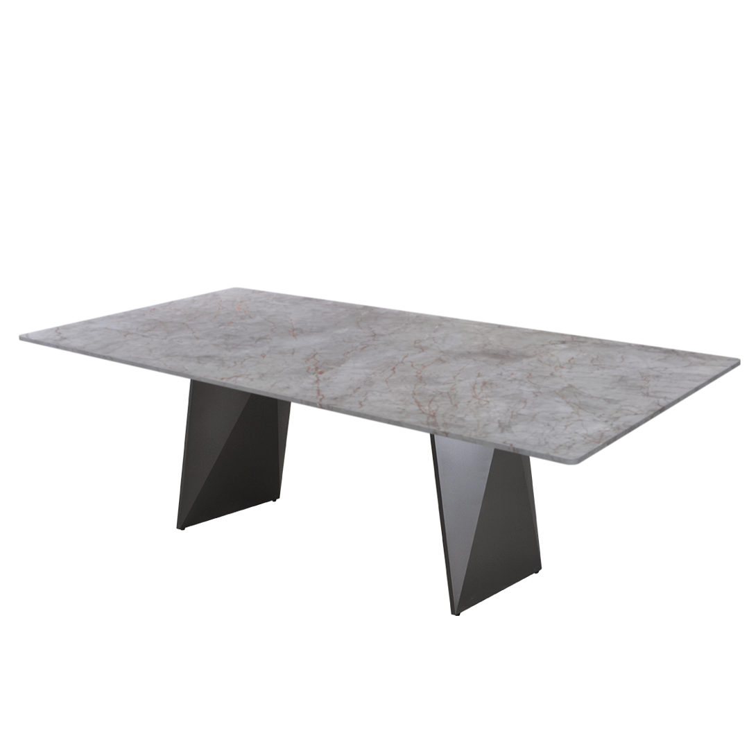 8ft Rectangular Crema Nova Natural Marble Dining Table