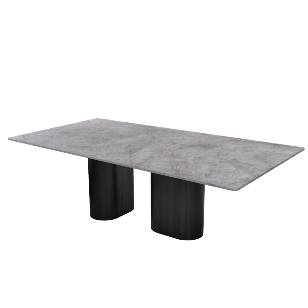 8ft Rectangular Crema Nova Natural Marble Dining Table