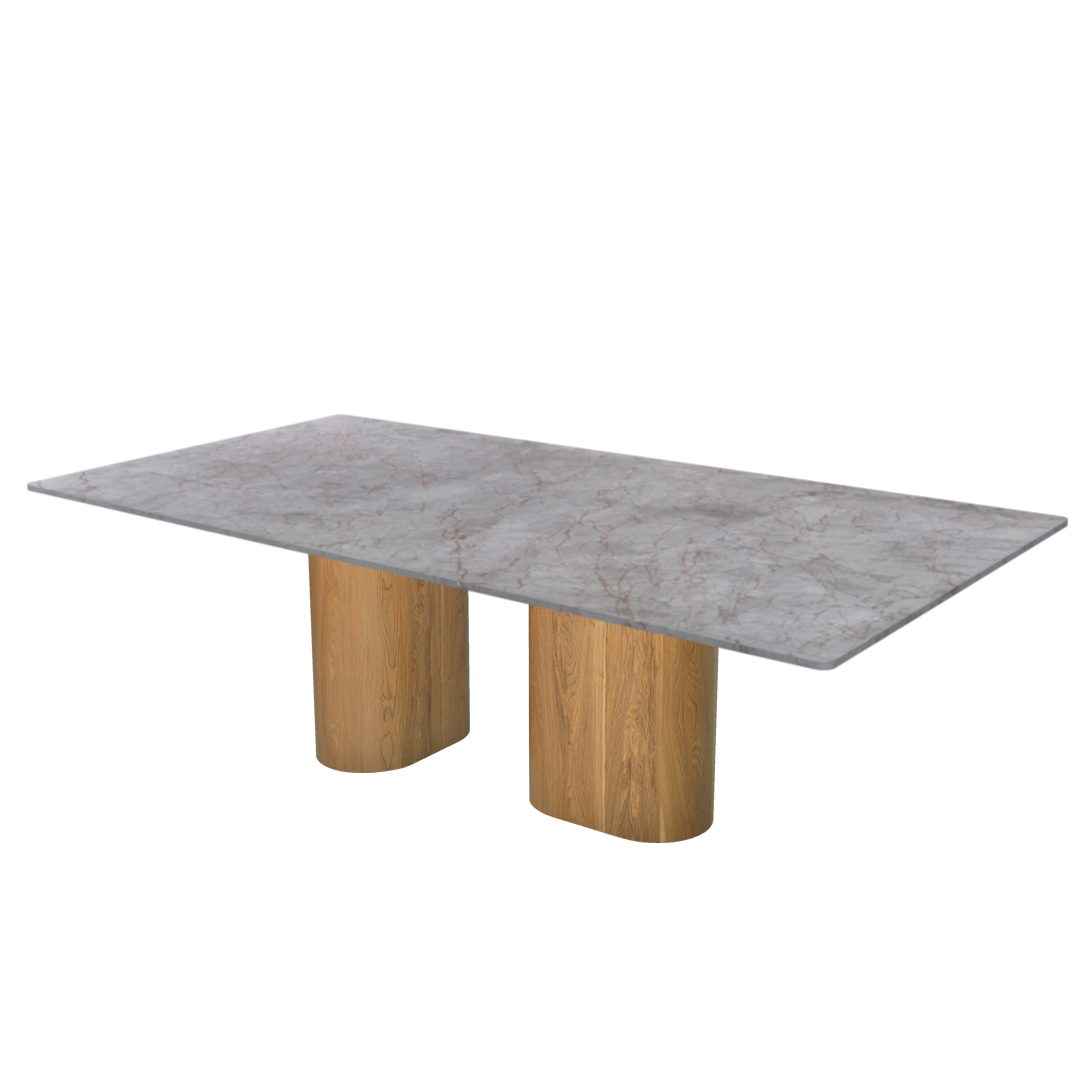 8ft Rectangular Crema Nova Natural Marble Dining Table