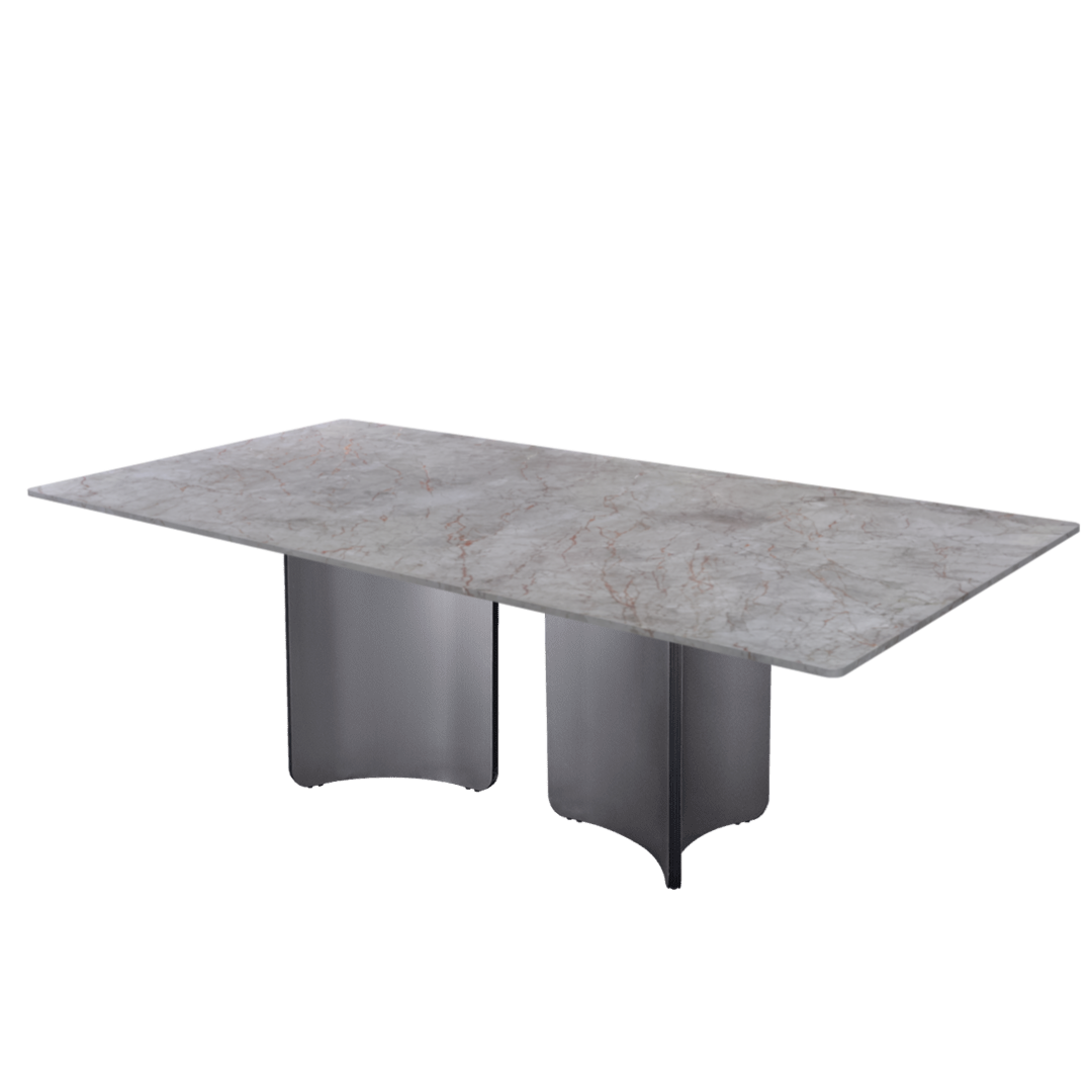8ft Rectangular Crema Nova Natural Marble Dining Table