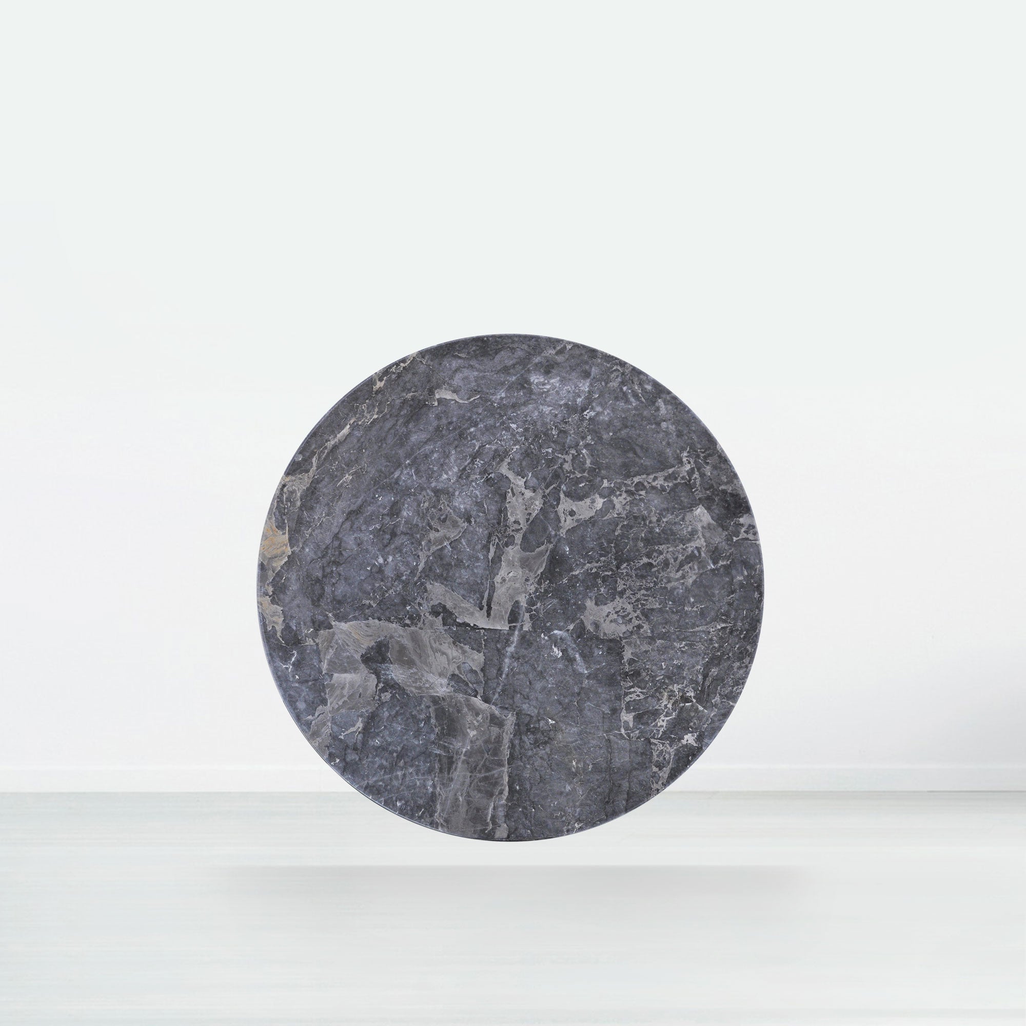 4.3ft Round Era Silver Natural Marble Dining Table