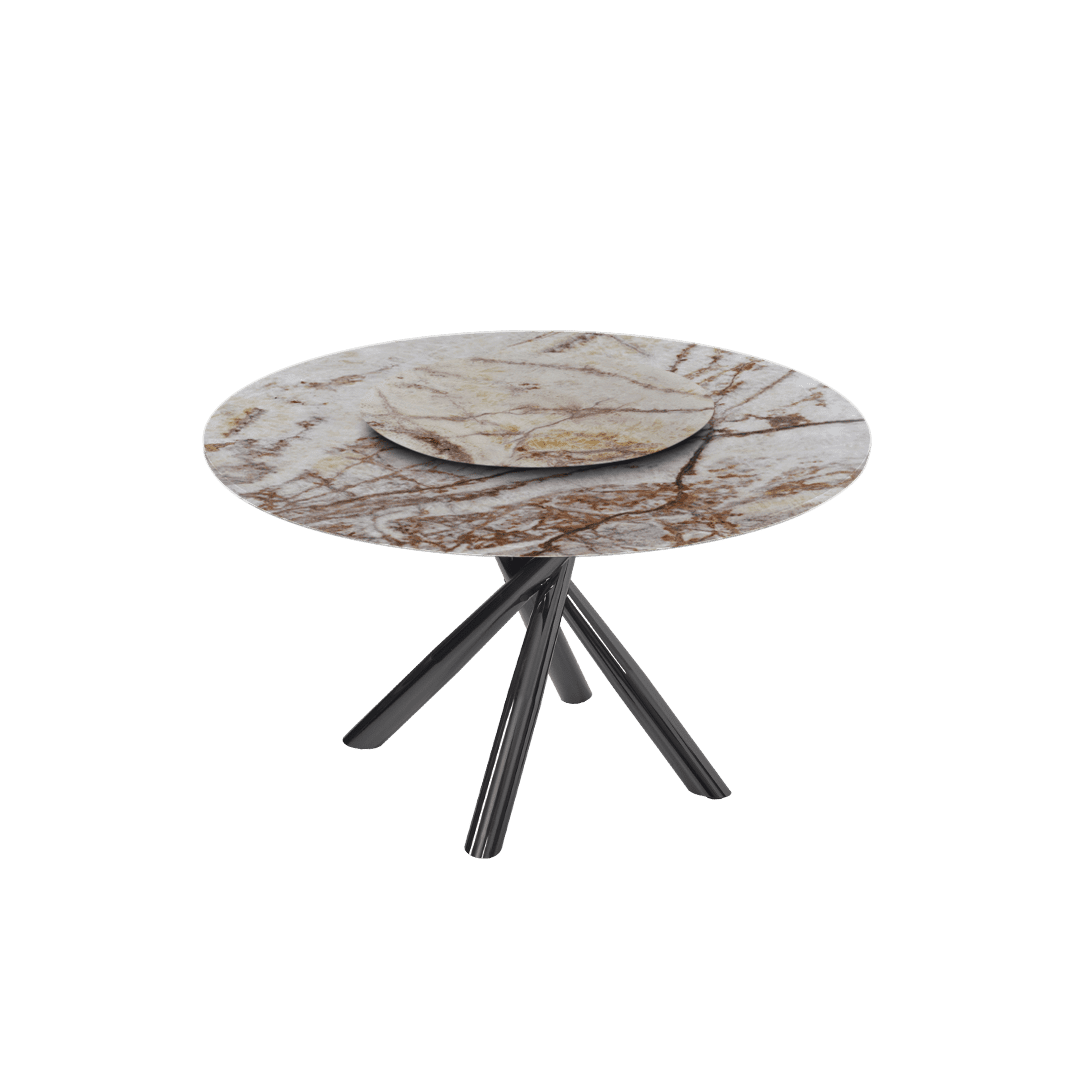 4.3ft Round Spider Onyx Natural Marble Dining Table