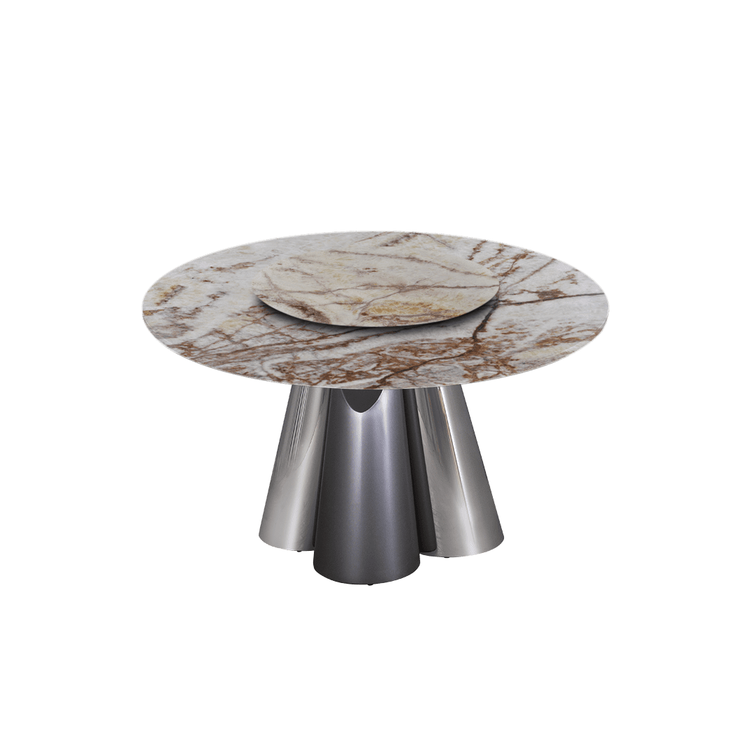 4.3ft Round Spider Onyx Natural Marble Dining Table
