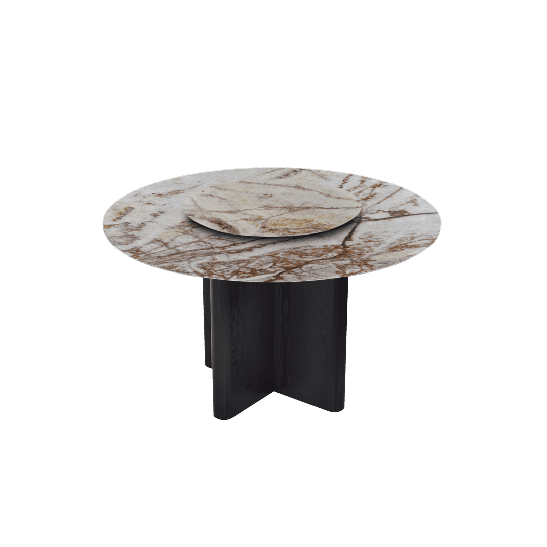 4.3ft Round Spider Onyx Natural Marble Dining Table