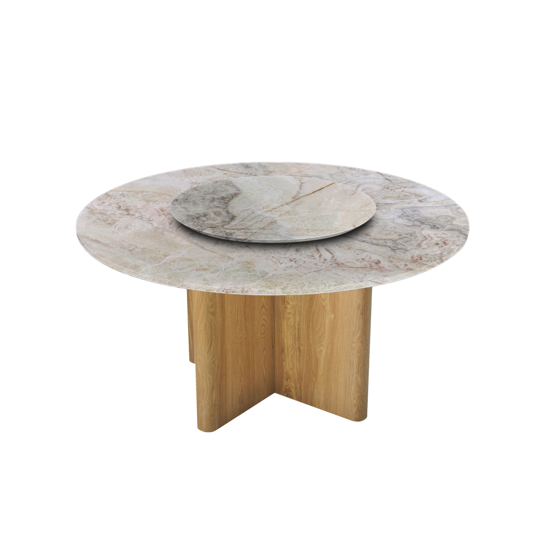 5ft Round Spider Onyx Natural Marble Dining Table