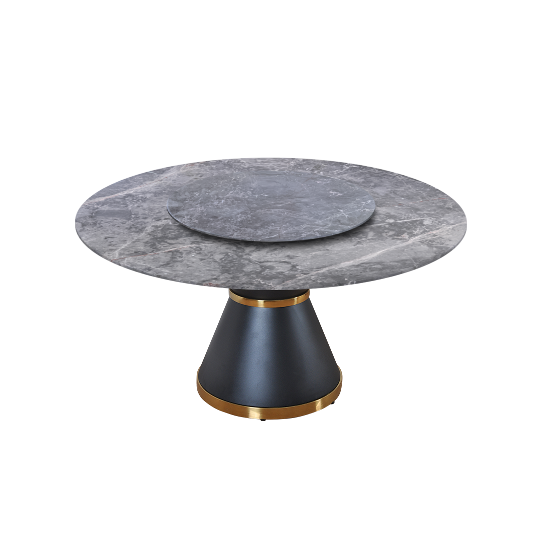 5ft Round Persian Grey Natural Marble Dining Table