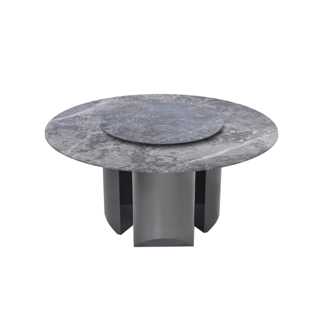 5ft Round Persian Grey Natural Marble Dining Table