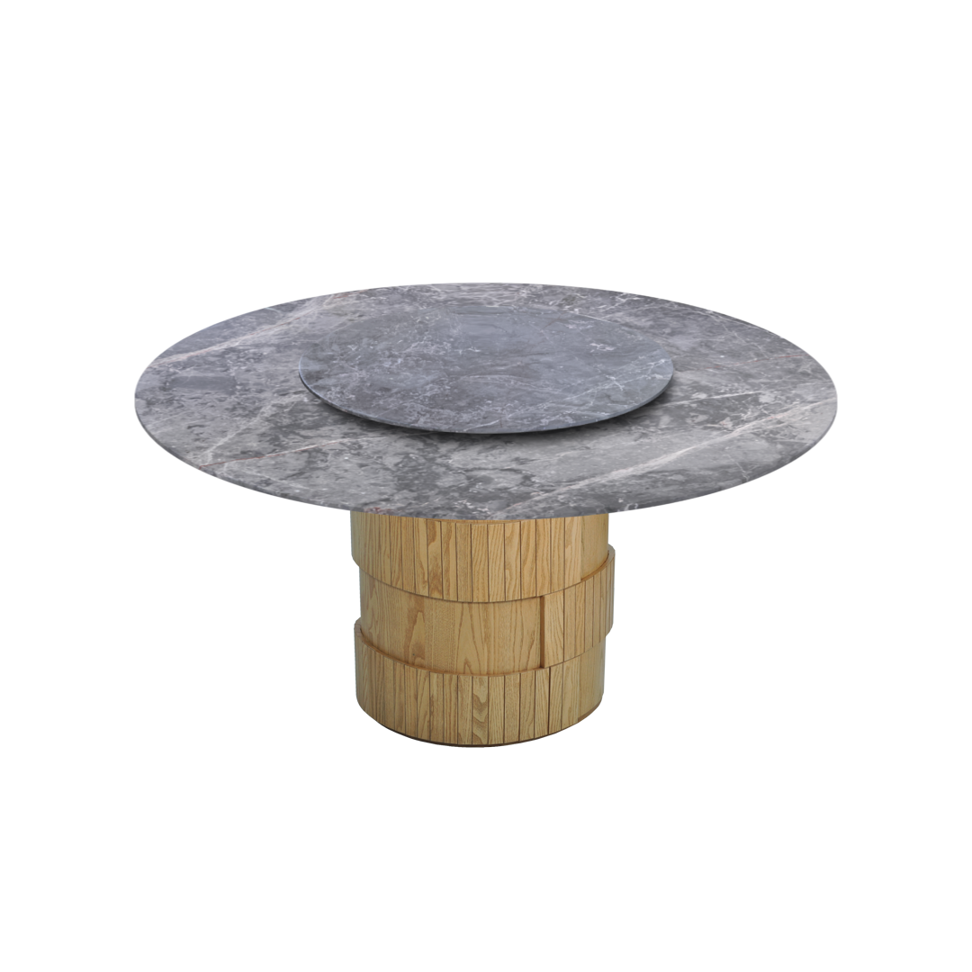 5ft Round Persian Grey Natural Marble Dining Table