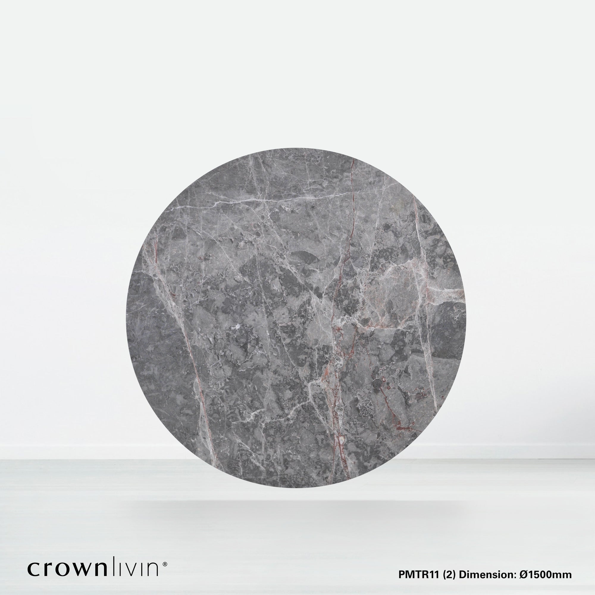 5ft Round Persian Grey Natural Marble Dining Table