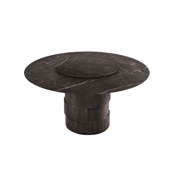 6ft Round Diamond White Natural Marble Dining Table