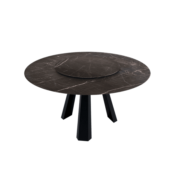 6ft Round Diamond White Natural Marble Dining Table