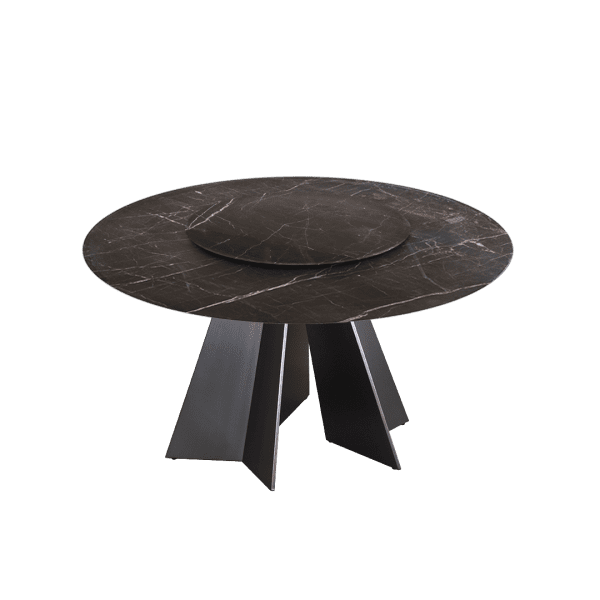 6ft Round Diamond White Natural Marble Dining Table