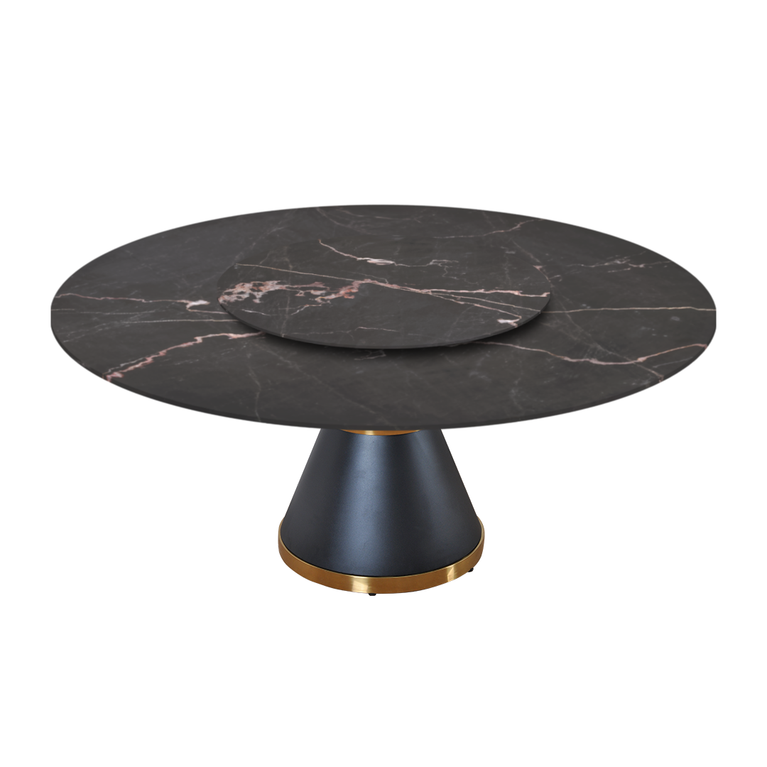 6ft Round Coffee Mousse Natural Marble Dining Table
