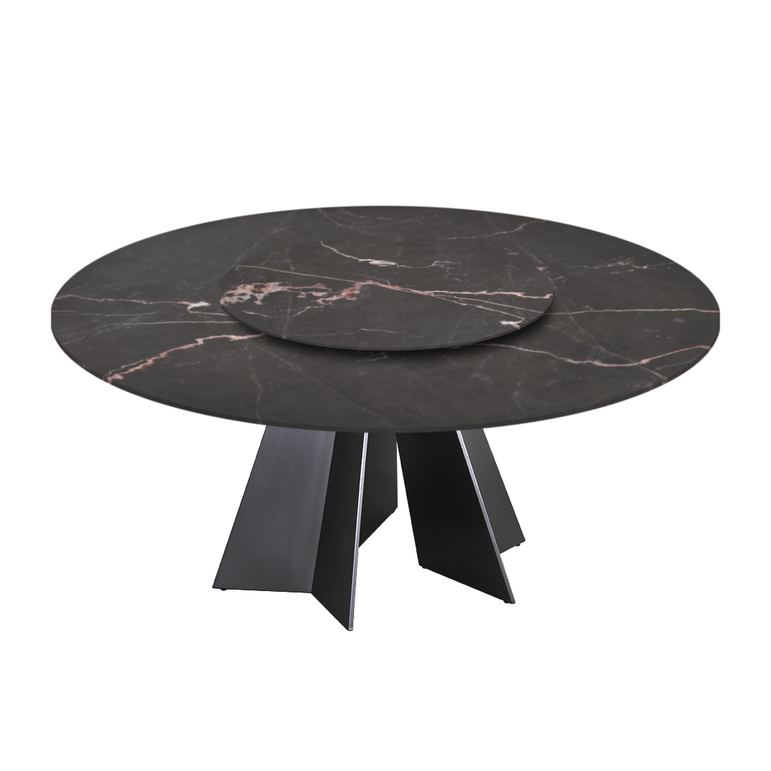 6ft Round Coffee Mousse Natural Marble Dining Table