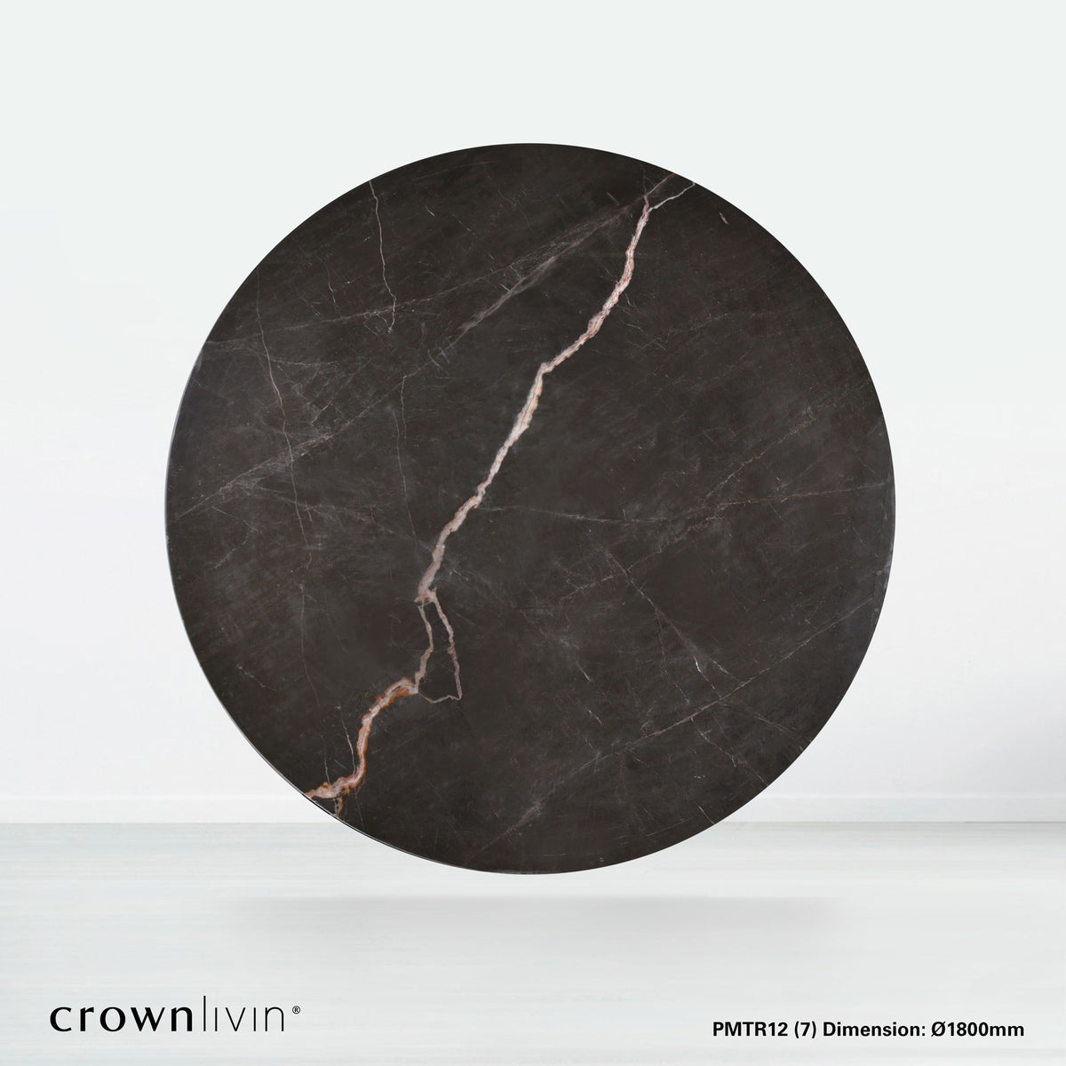 6ft Round Coffee Mousse Natural Marble Dining Table