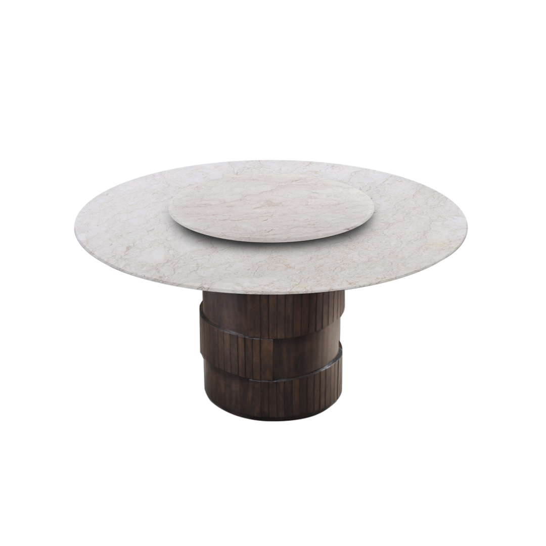 5ft Round Crema Marfil Natural Marble Dining Table