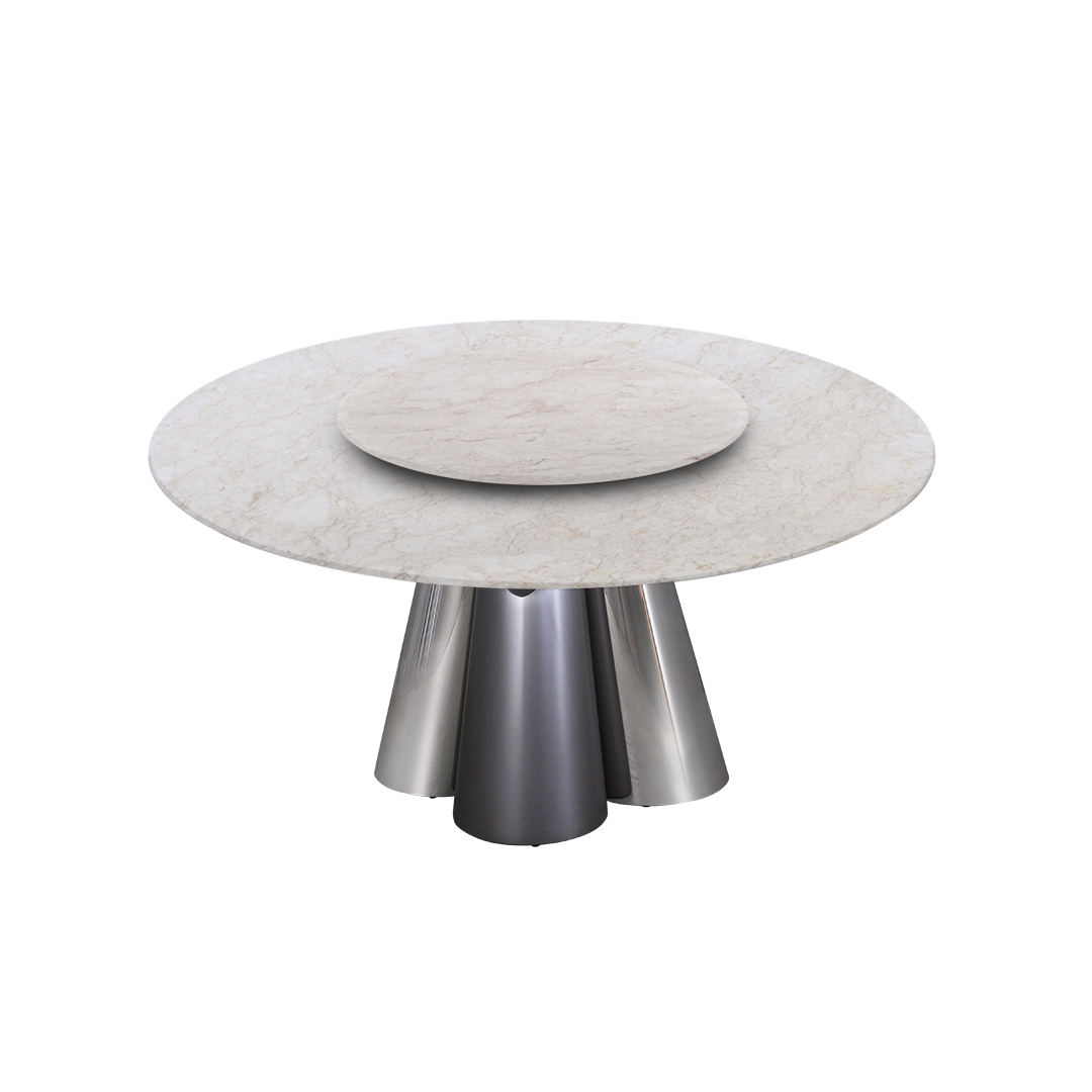 5ft Round Crema Marfil Natural Marble Dining Table
