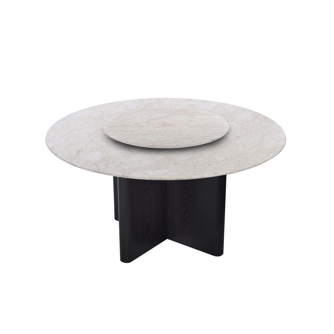 5ft Round Crema Marfil Natural Marble Dining Table