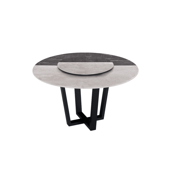 4.3ft Round Crema Marfil Natural Marble Dining Table