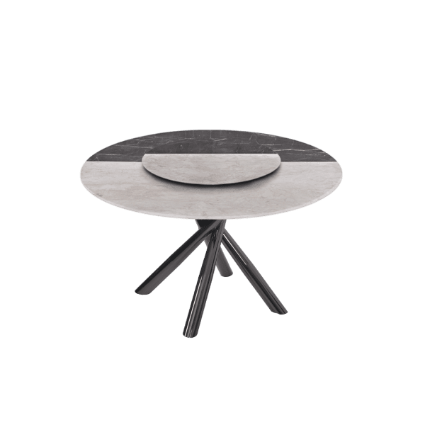 4.3ft Round Crema Marfil Natural Marble Dining Table