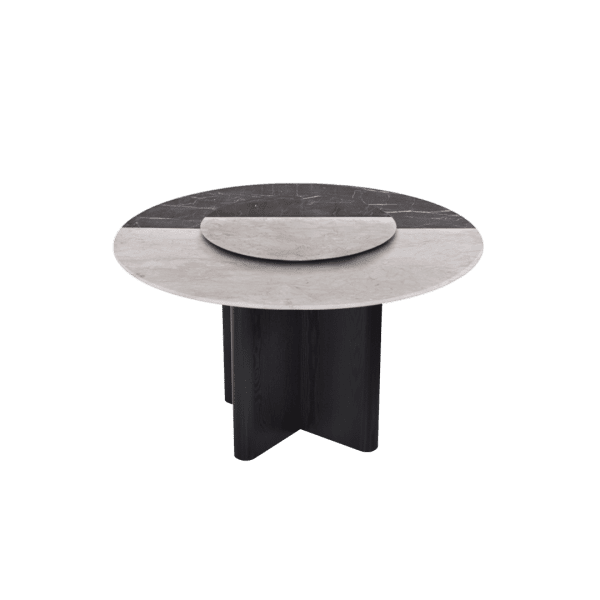 4.3ft Round Crema Marfil Natural Marble Dining Table