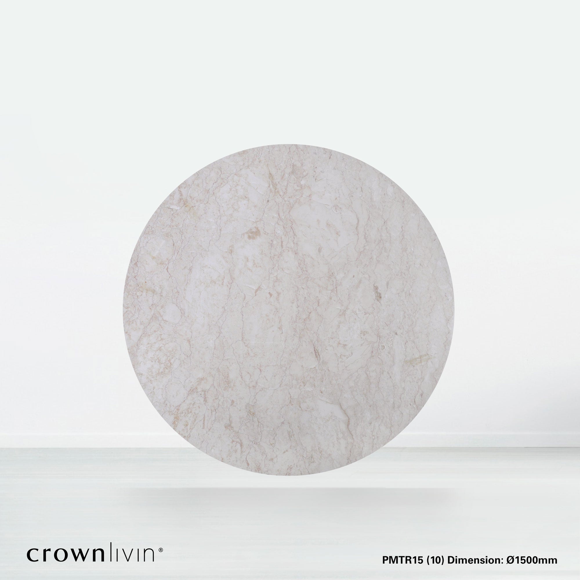 5ft Round Crema Marfil Natural Marble Dining Table