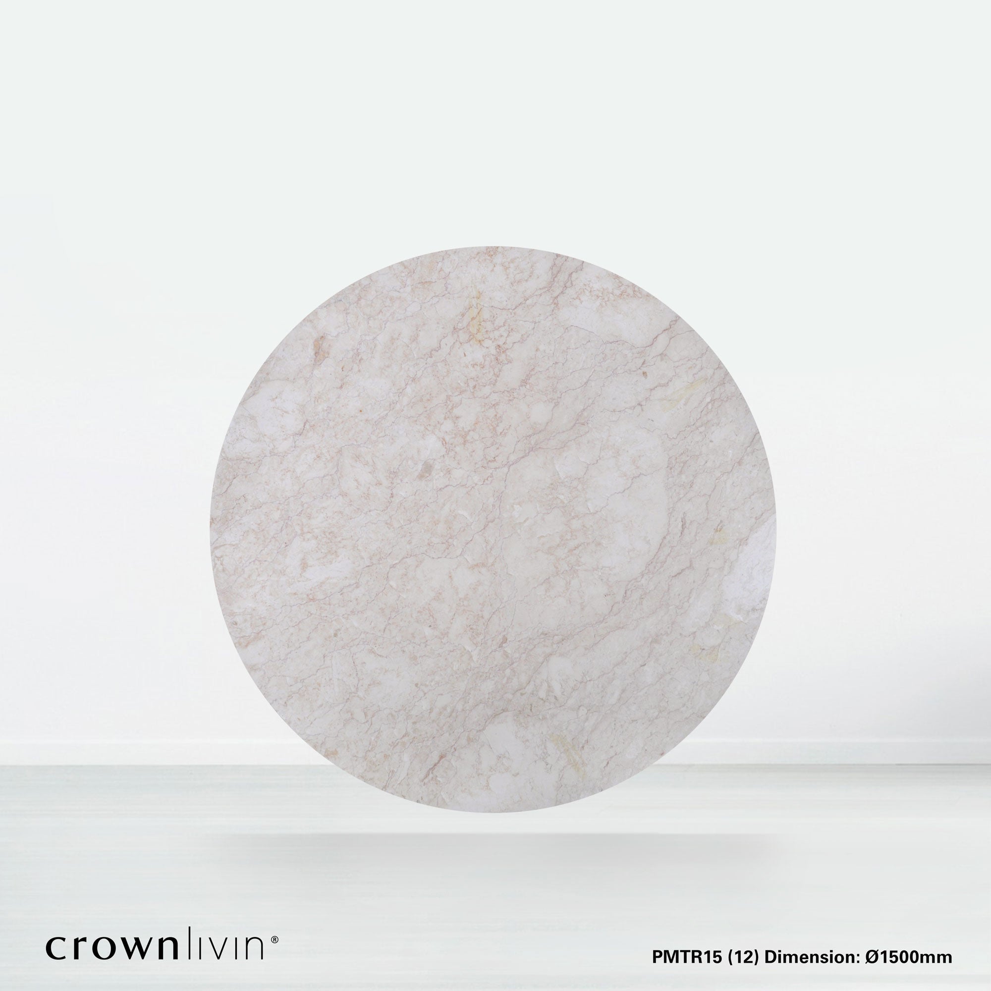 5ft Round Crema Marfil Natural Marble Dining Table