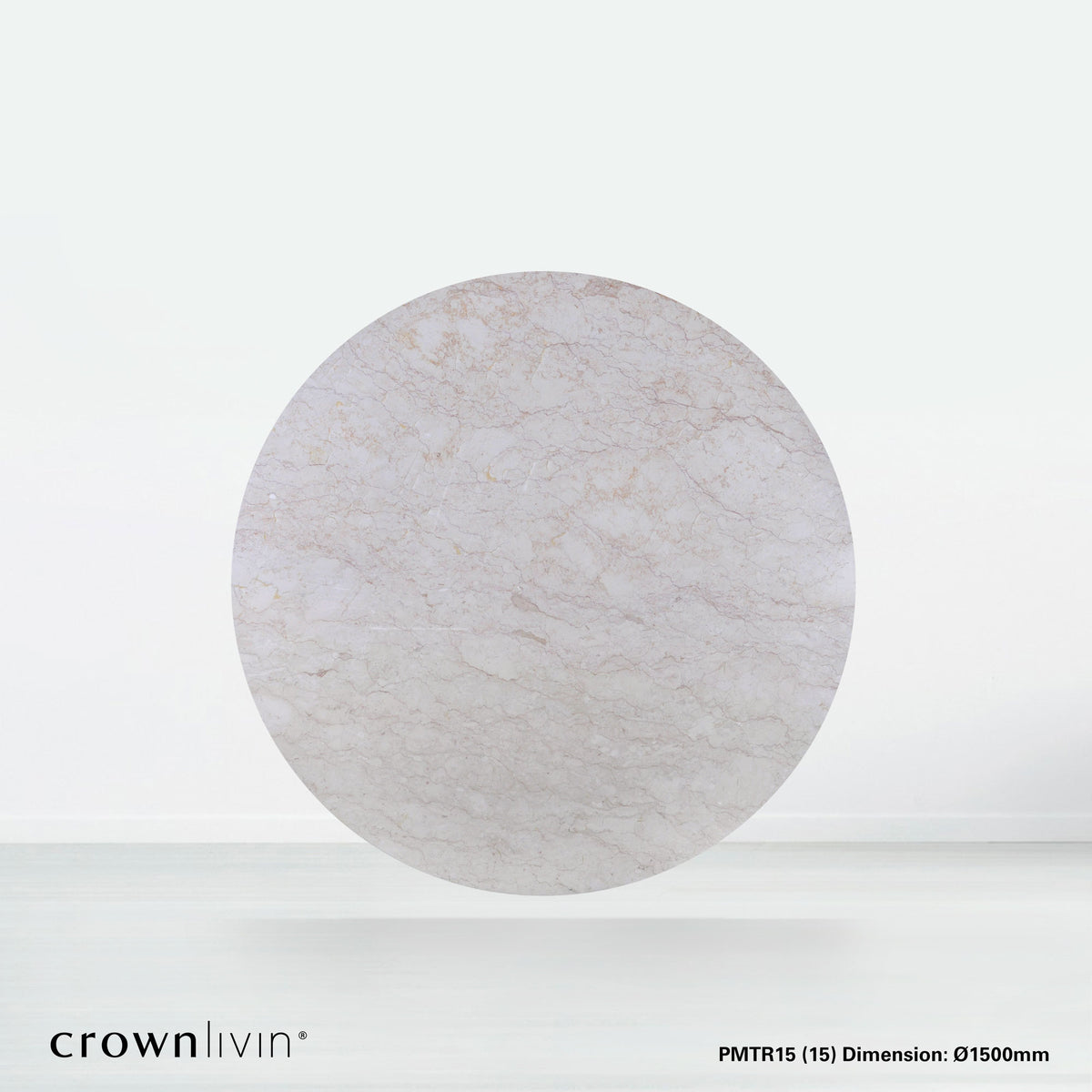 5ft Round Crema Marfil Natural Marble Dining Table