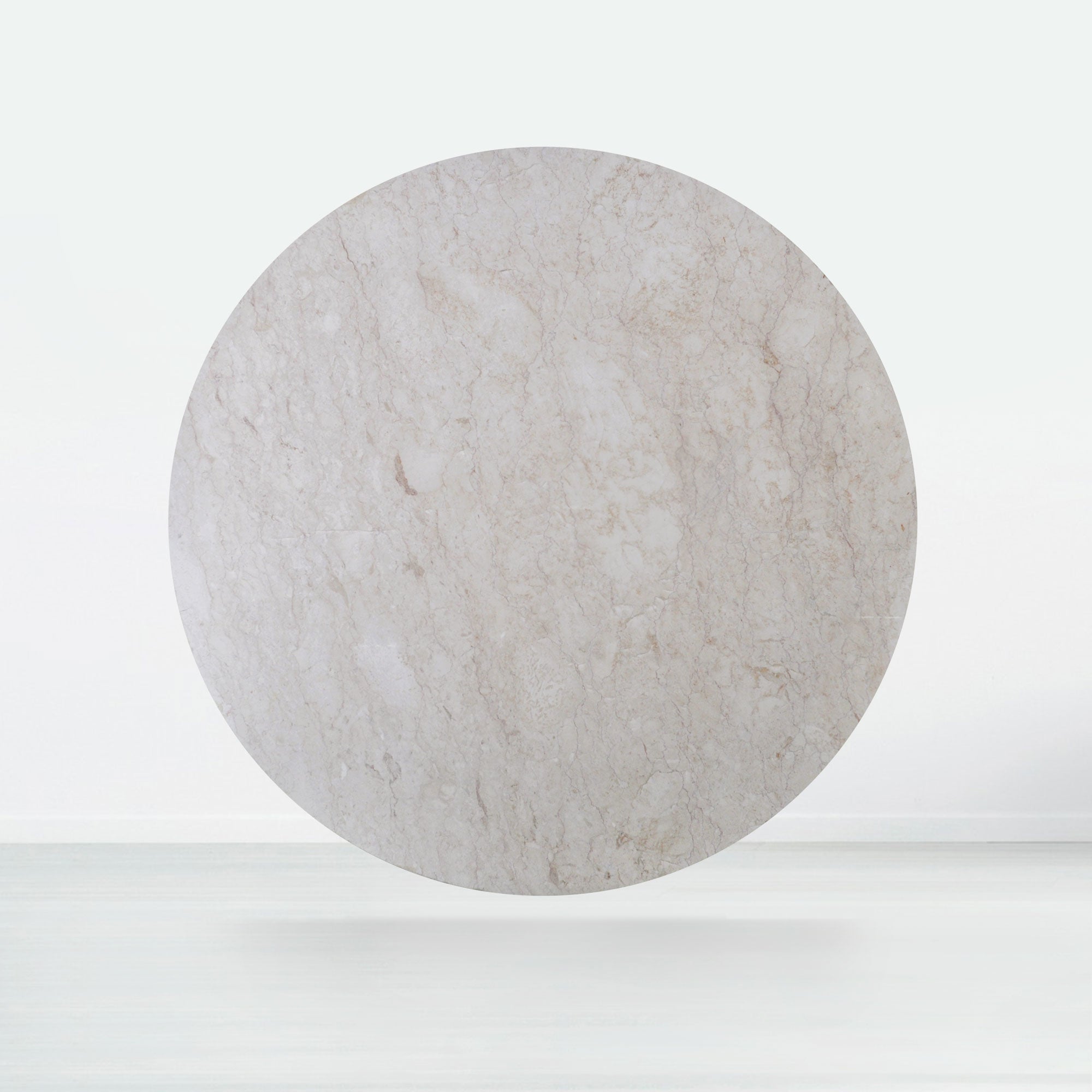 6ft Round Crema Marfil Natural Marble Dining Table