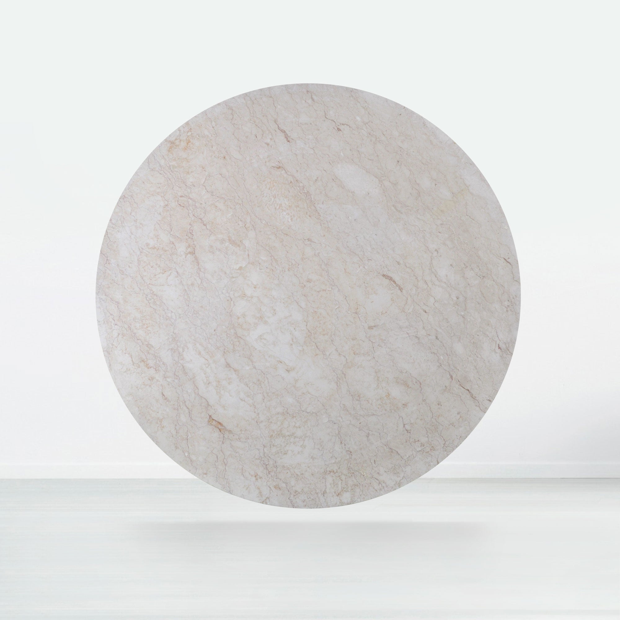 6ft Round Crema Marfil Natural Marble Dining Table
