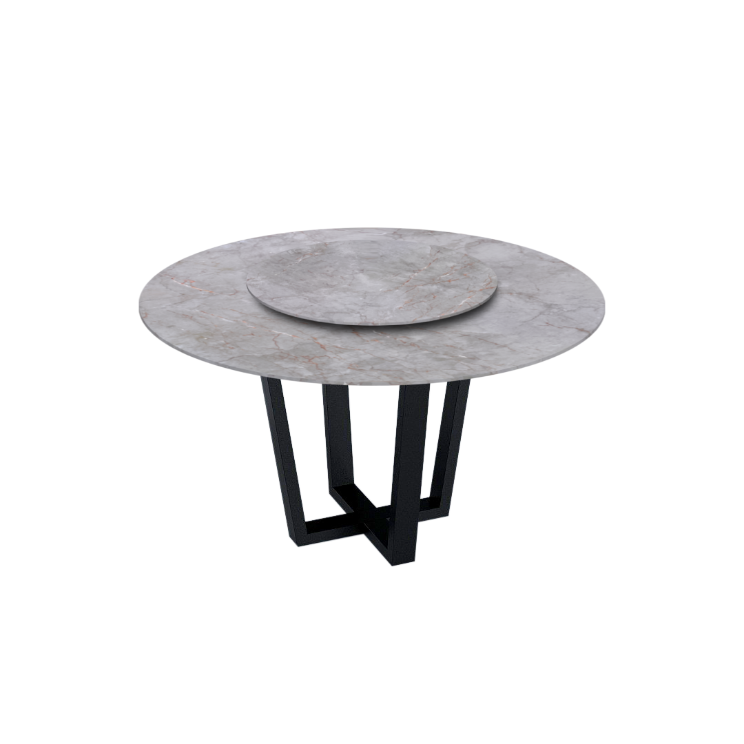 4.3ft Round Crema Nova Natural Marble Dining Table