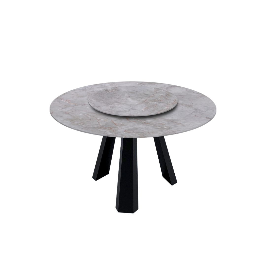 4.3ft Round Crema Nova Natural Marble Dining Table