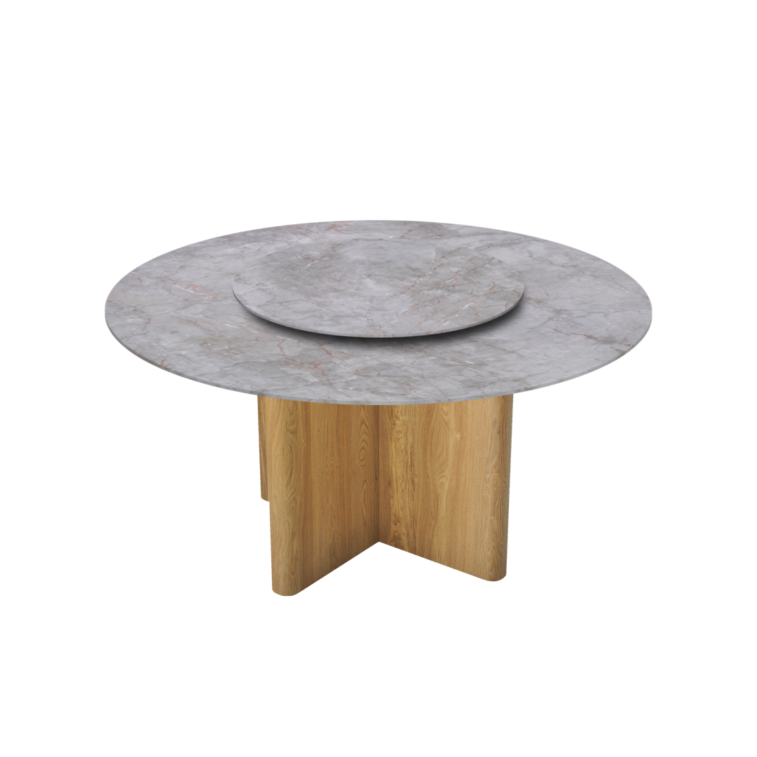 5ft Round Crema Nova Natural Marble Dining Table
