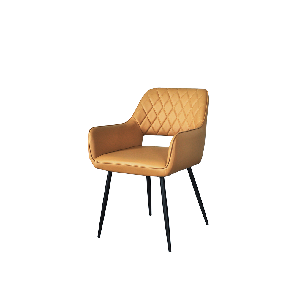 AMBER – Elegant Low Back Dining Chair with Armrest