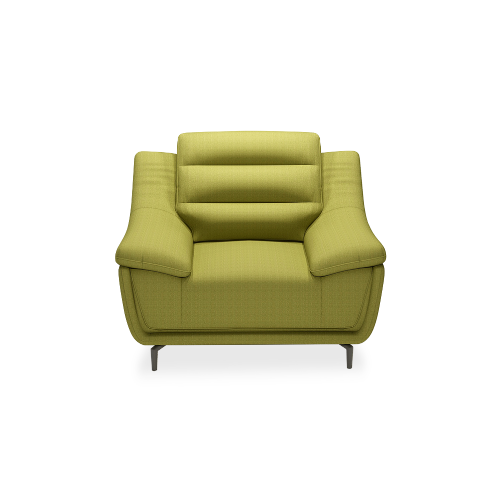 OVERLAND - High Back Fabric / Leather Sofa (1-seater)