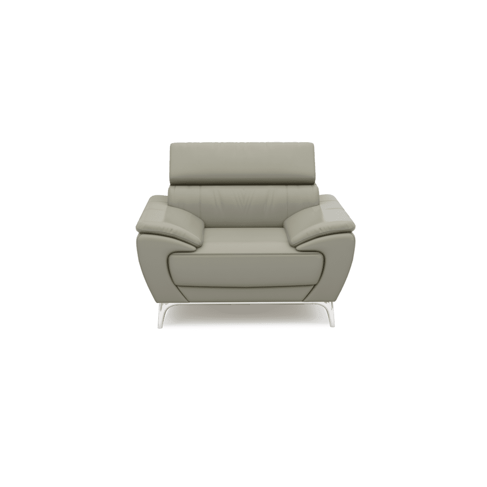 VICHY - Adjustable Headrest Fabric / Leather Sofa (1-seater)