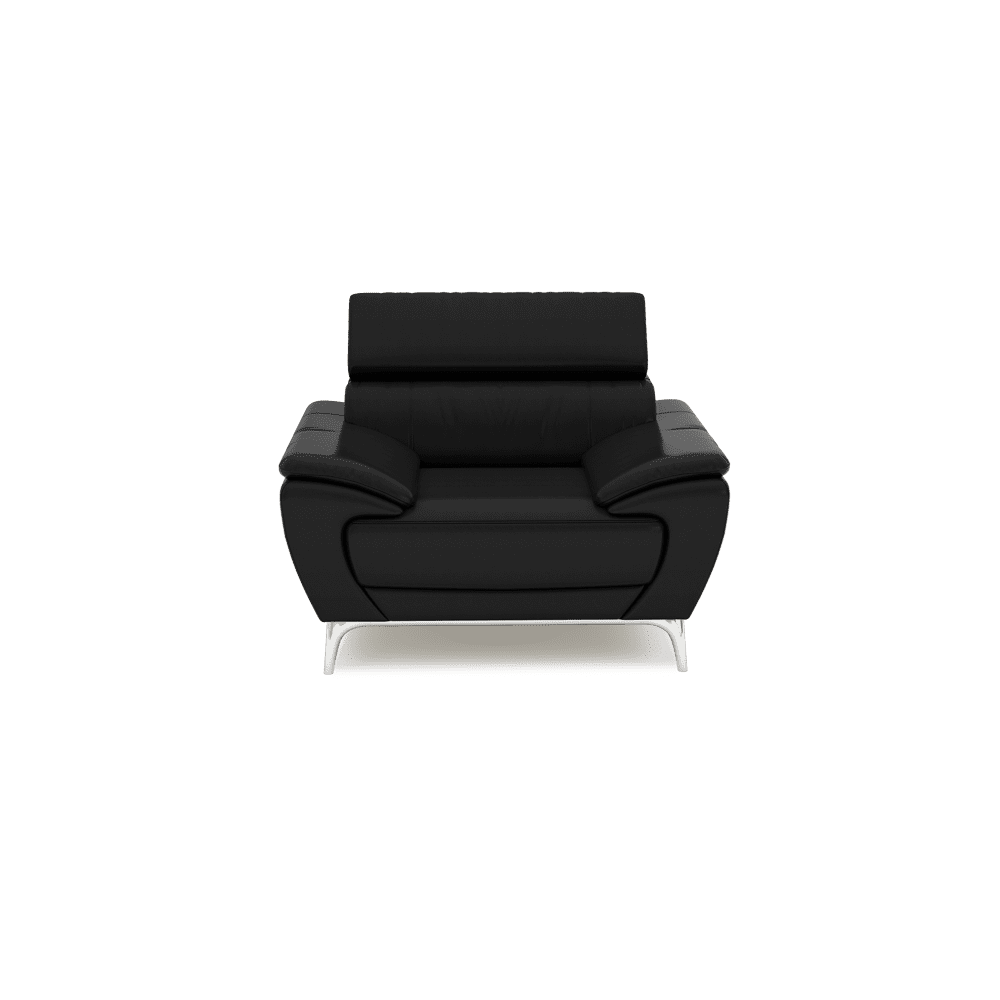 VICHY - Adjustable Headrest Fabric / Leather Sofa (1-seater)