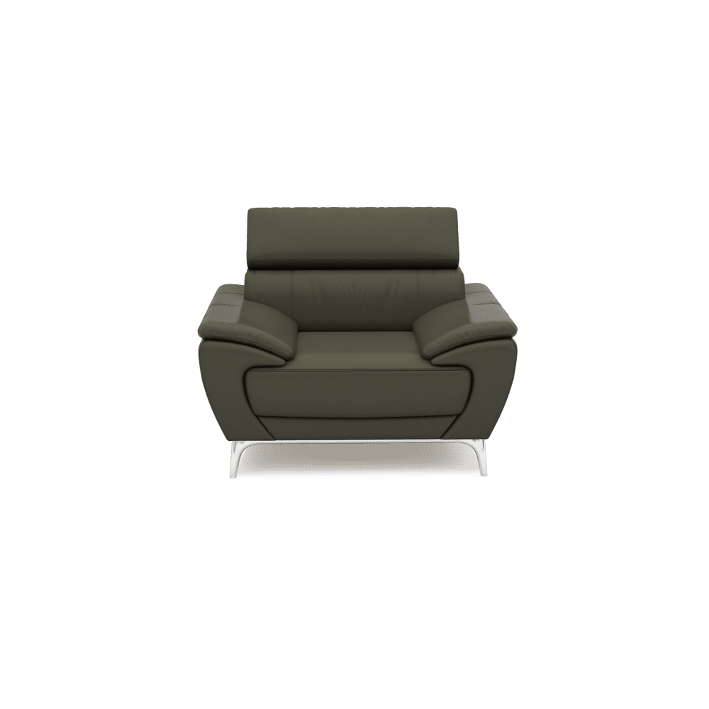 VICHY - Adjustable Headrest Fabric / Leather Sofa (1-seater)