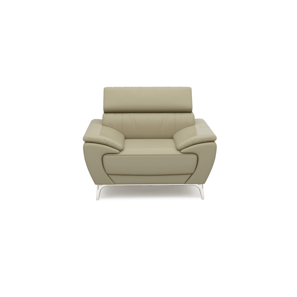 VICHY - Adjustable Headrest Fabric / Leather Sofa (1-seater)