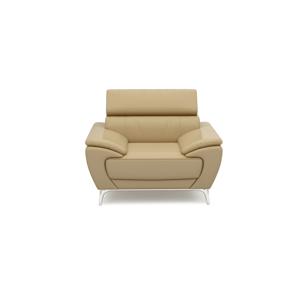 VICHY - Adjustable Headrest Fabric / Leather Sofa (1-seater)