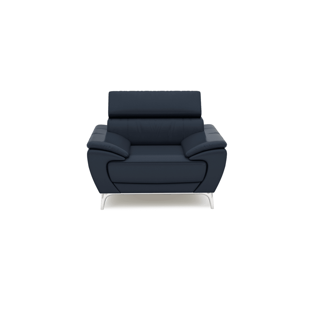 VICHY - Adjustable Headrest Fabric / Leather Sofa (1-seater)