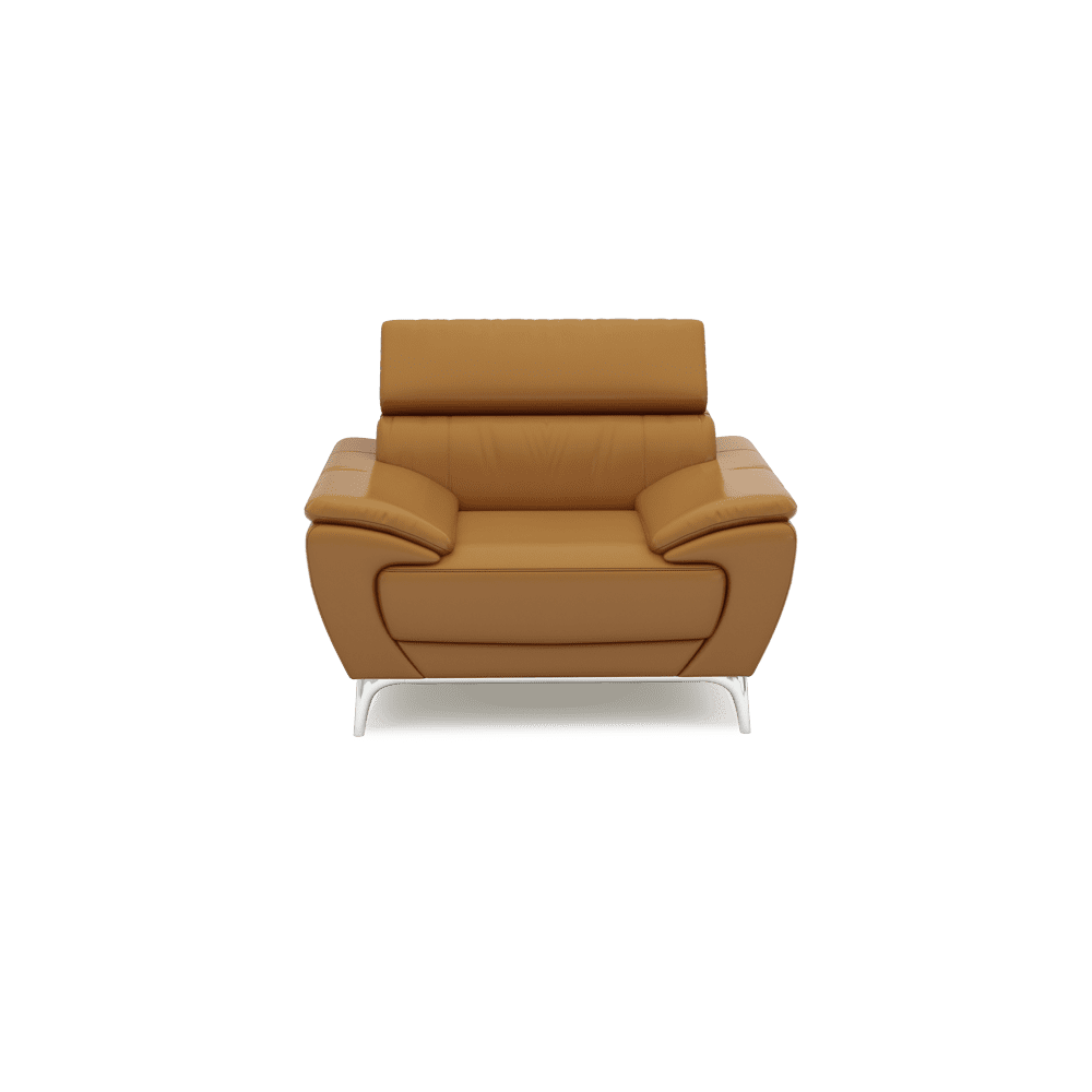 VICHY - Adjustable Headrest Fabric / Leather Sofa (1-seater)
