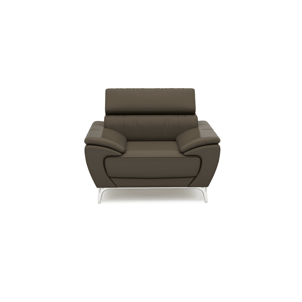 VICHY - Adjustable Headrest Fabric / Leather Sofa (1-seater)