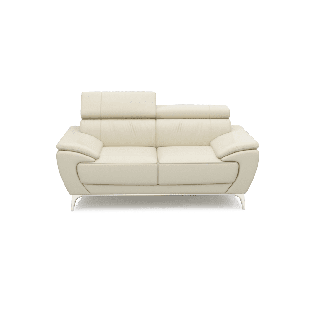 VICHY - Adjustable Headrest Fabric / Leather Sofa (2-seater)