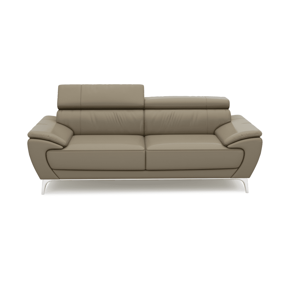 VICHY - Adjustable Headrest Fabric / Leather Sofa (3-seater)