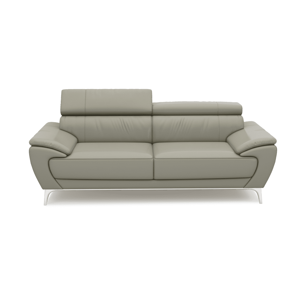 VICHY - Adjustable Headrest Fabric / Leather Sofa (3-seater)