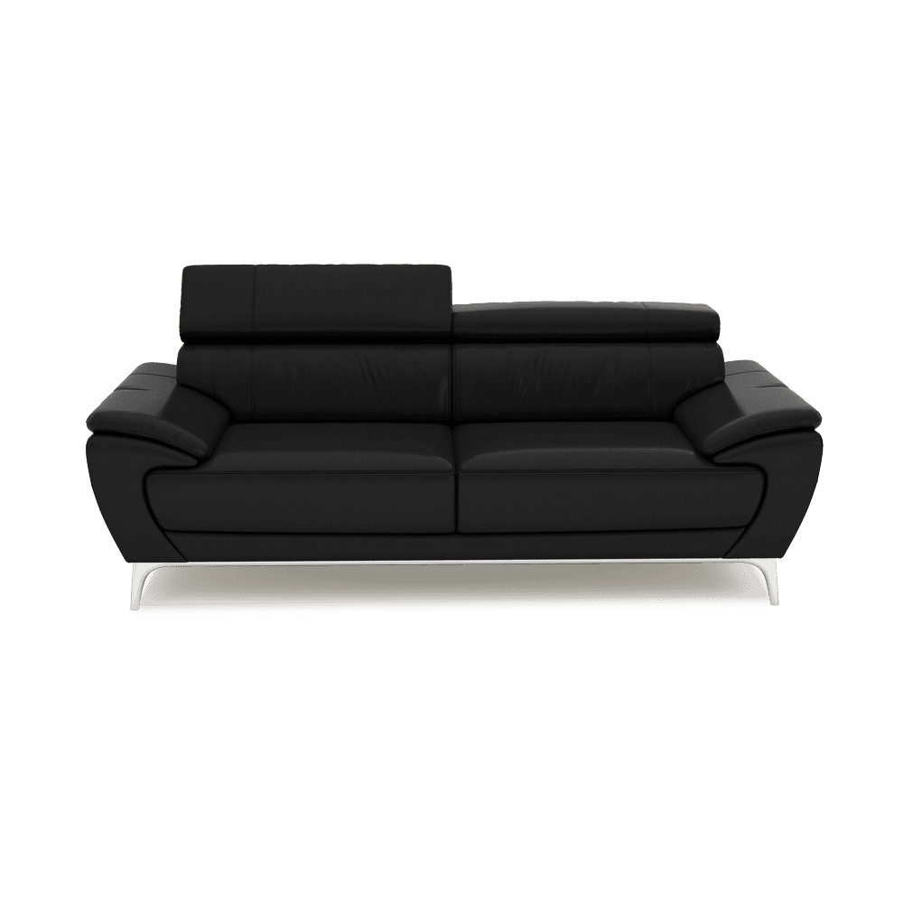 VICHY - Adjustable Headrest Fabric / Leather Sofa (3-seater)