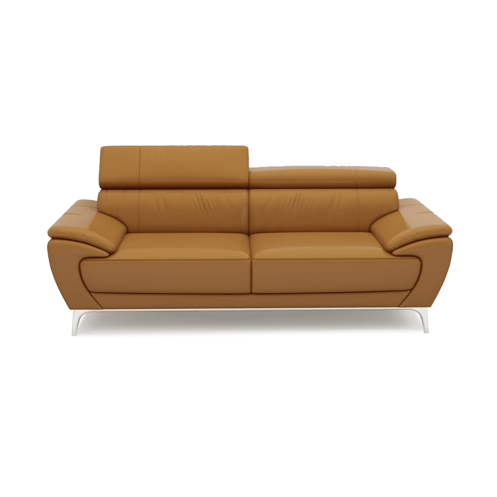 VICHY - Adjustable Headrest Fabric / Leather Sofa (3-seater)