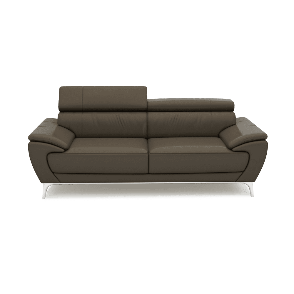 VICHY - Adjustable Headrest Fabric / Leather Sofa (3-seater)