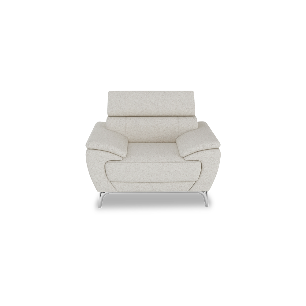 VICHY - Adjustable Headrest Fabric / Leather Sofa (1-seater)